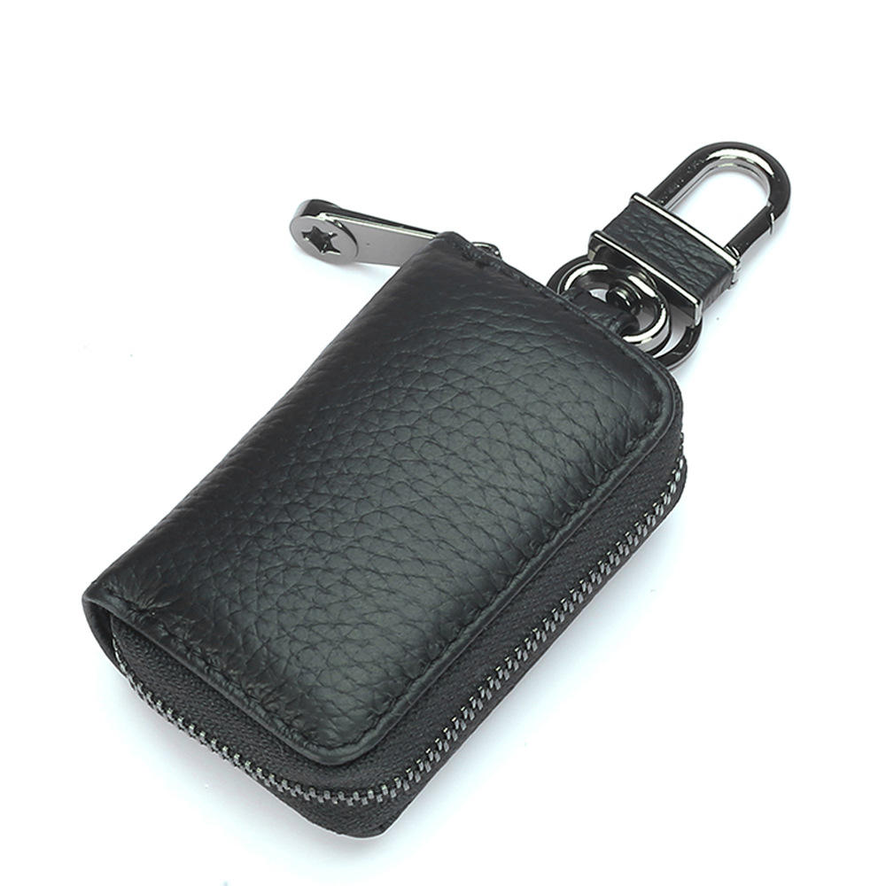 Genuine Leather Car Key Wallet Zipper Holder Case - Topsky CL2630